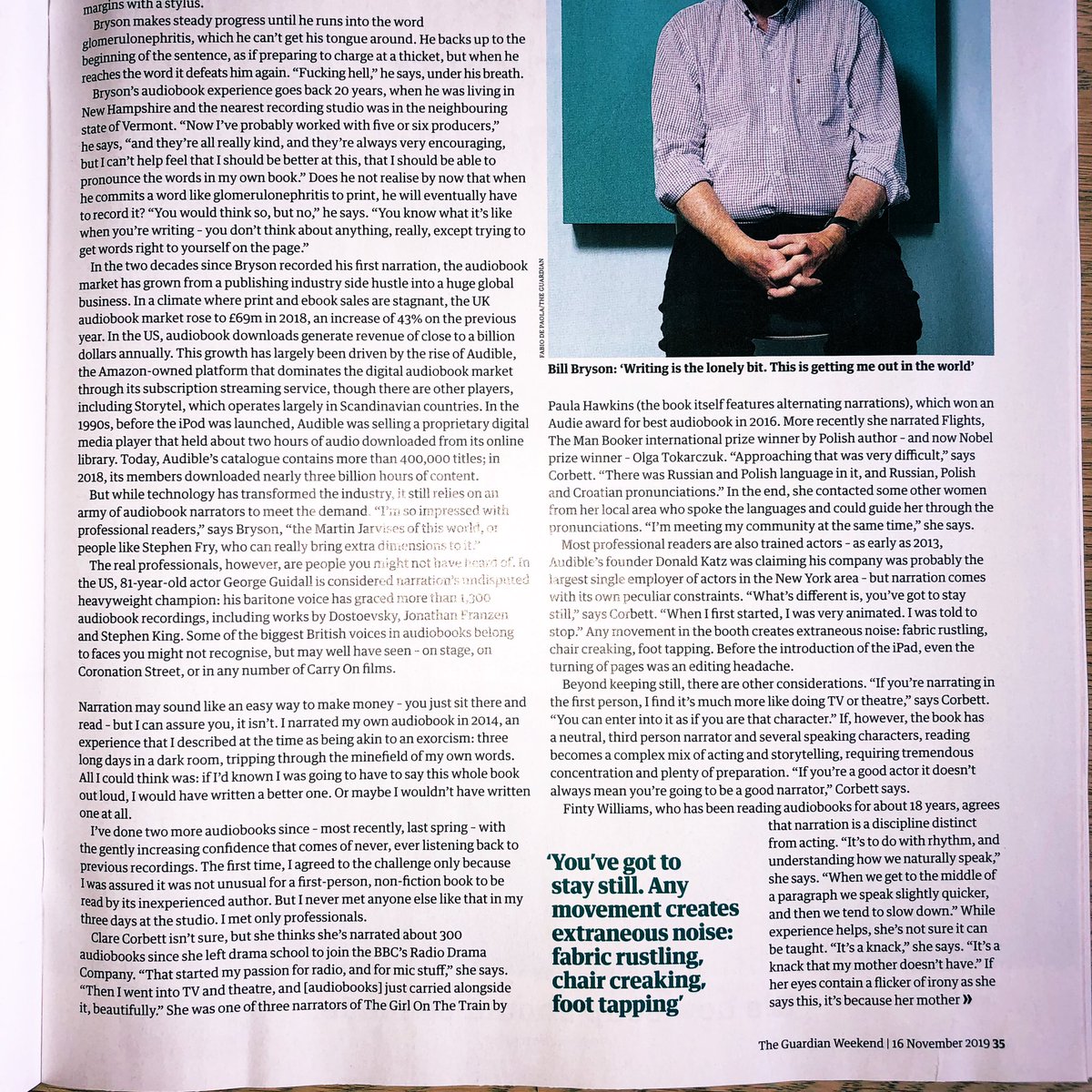 CroftonBooks's tweet photo. Interesting & insightful piece in @guardianweekend
Happy to see friend Clare Corbett add her expertise to a โYour throat hurts. Your brain hurtsโ: the secret life of the audiobook starโ #timdowling
#audiobooks #narration
Read the piece here https://t.co/tVRf3Ot920 https://t.co/vQJ1oS2yc3