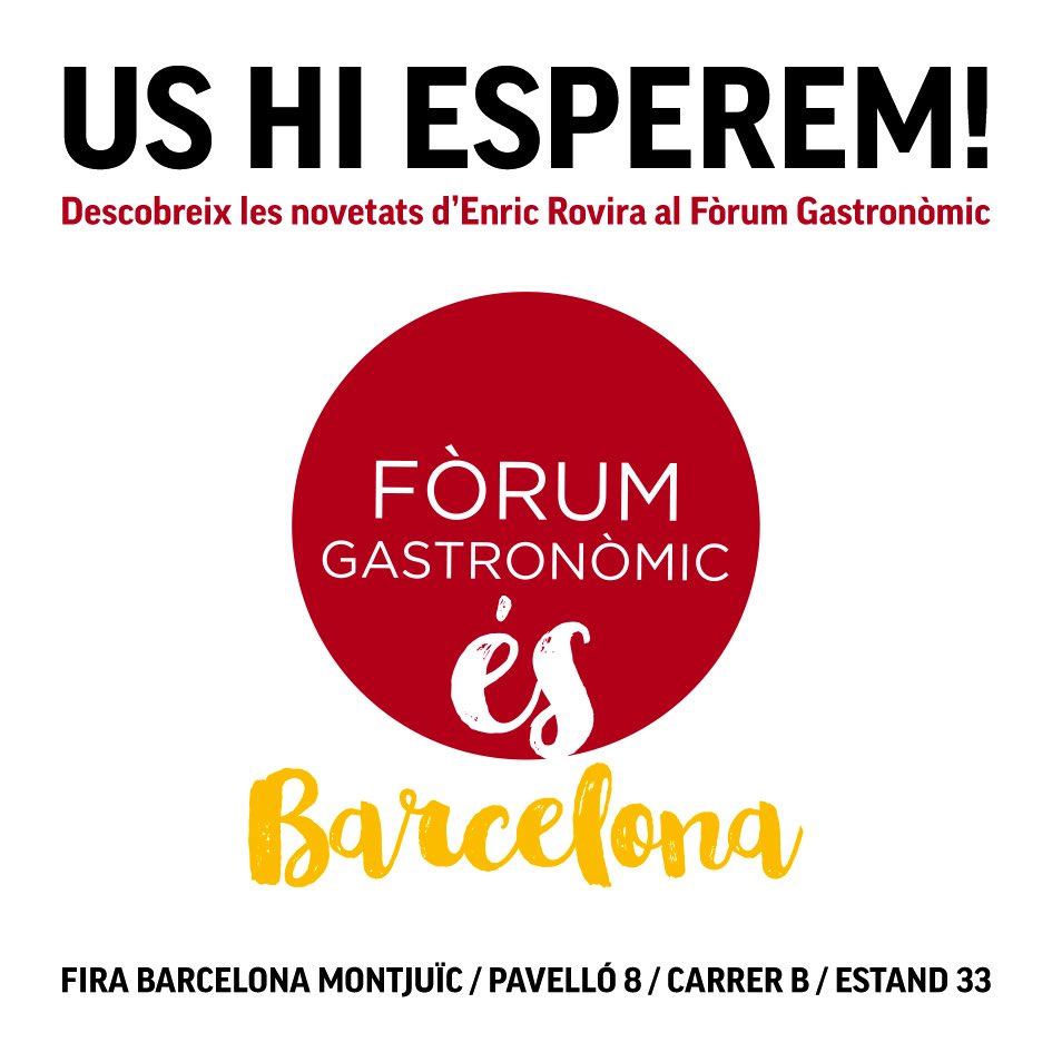 A partir de demà i fins dimecres serem al Forum Gastronòmic amb totes les novetats. Us hi esperem!