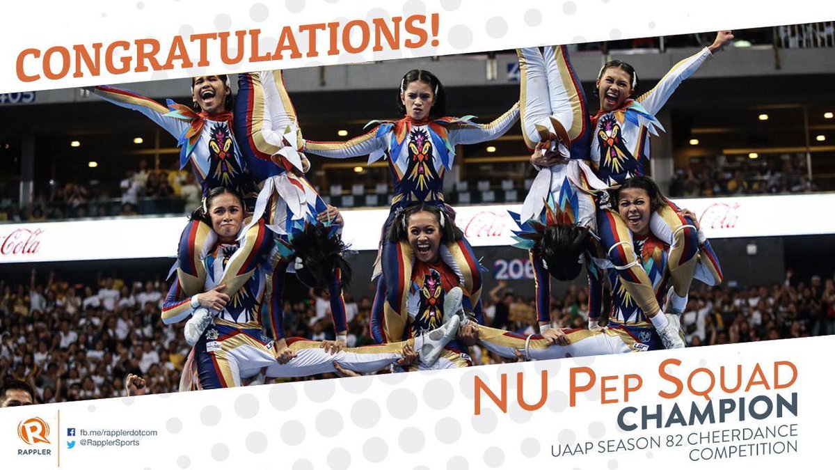 THE TROPHY STAYS IN SAMPALOC! 🏆🏆

JUST IN. The NU PEP SQUAD is your #UAAPCDC2019 CHAMPION! Back-to-back cheerdance titles for NU! 💪🏻🐶 #MabuhayNationalU #BayanNaman

HIGHLIGHTS: rappler.com/sports/univers…