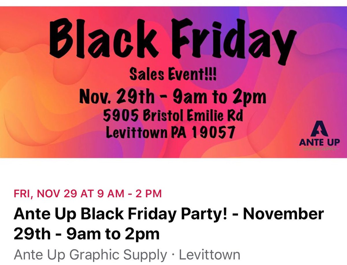 AnteUpGraphics's tweet image. #anteupgraphicsupply #SmallBusiness #BlackFriday