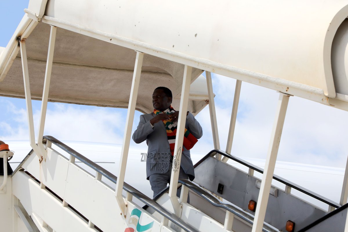 President Mnangagwa departs Robert Gabriel Mugabe International Airport, Nov 17, 2019 for the Fifth Global Business Summit for Africa in Dubai-(Picture by Tawanda Mudimu)