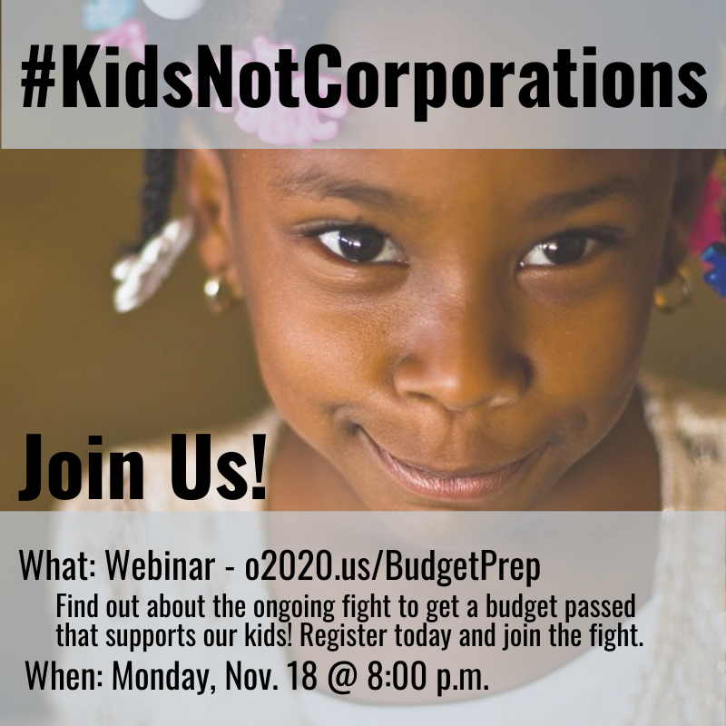 If you've been wondering if there's more you can do to make your voice heard in the fight to get a budget passed, the answer is yes. If you've been asking yourself how, the answer is: Join us on Monday night and help us plan our next steps! Register here: o2020.us/BudgetPrep