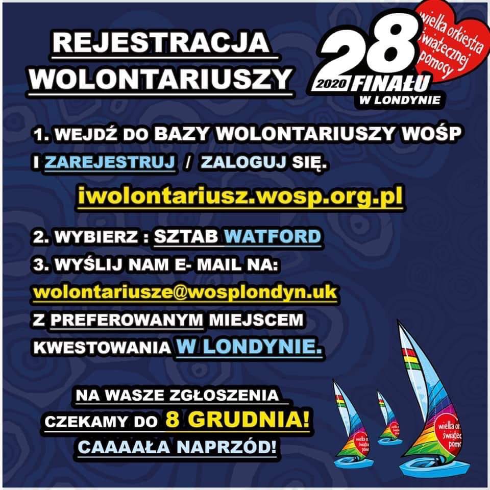 WOSPLondyn's tweet image. ❗️W O L O N T A R I U S Z E ❗️

TRWA REJESTRACJA!! ⏰

Pamiętajcie, że w tym roku macie czas do 8 GRUDNIA!

Jeśli chcecie wspomóc fundację i zostać wolontariuszem podczas 28. finału londyńskiego ❤️WOŚP, zapraszamy serdecznie!