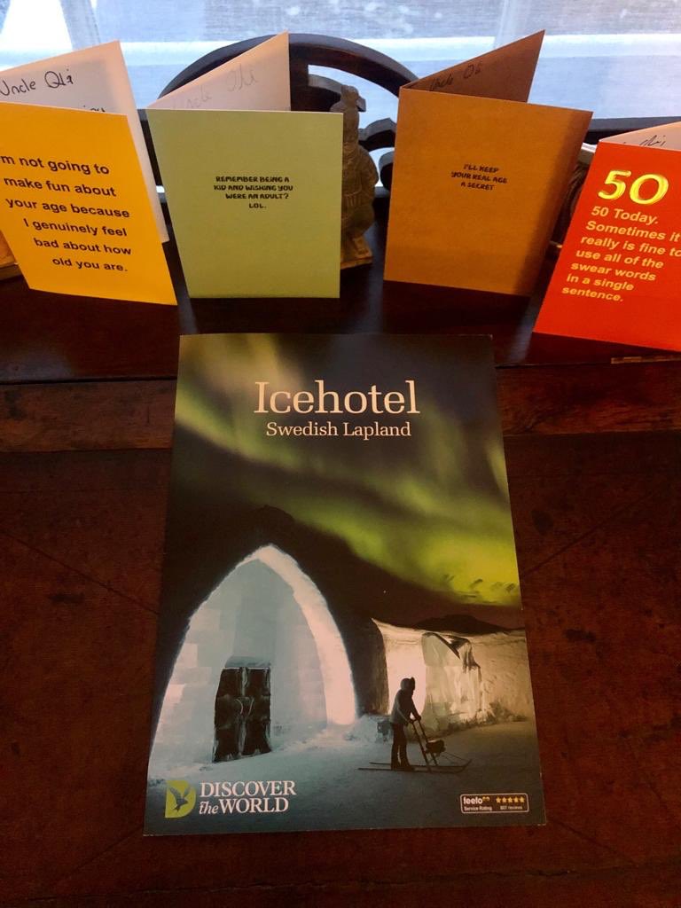 Someone is happy with his birthday adventure gift! <a href="/DTW_Holidays/">Discover the World</a> #icehotelsweden #adventuretravel #northernlights #adventure