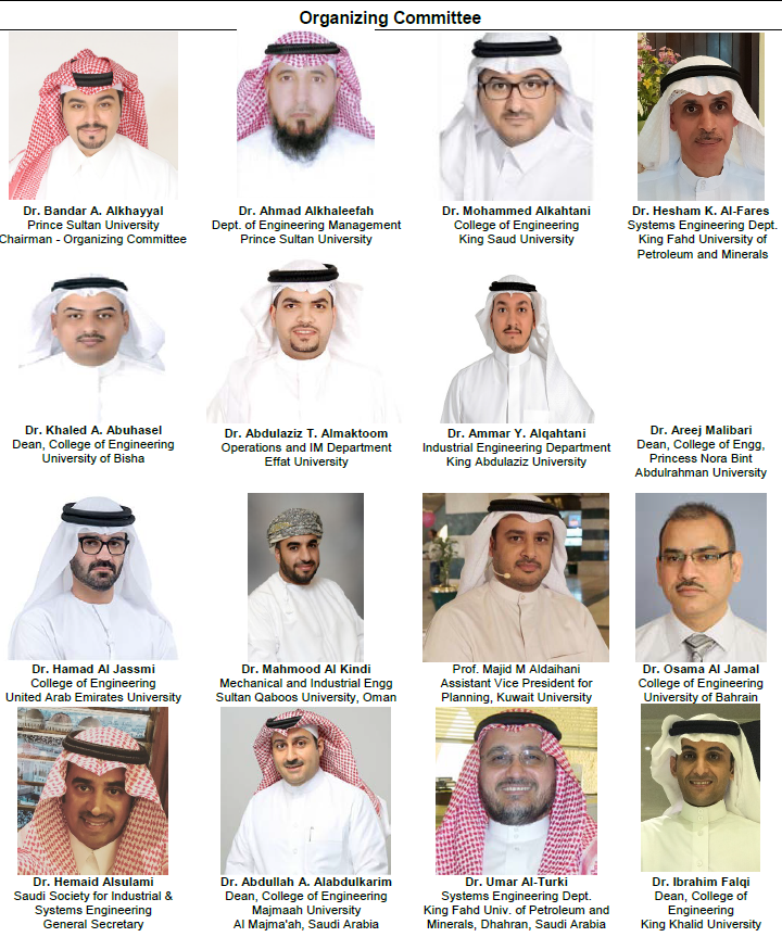 IEOMSociety's tweet photo. Organizing Committee of 1st IEOM GCC Riyadh Conference - https://t.co/rJHYfQdo71 https://t.co/IrscSs1297