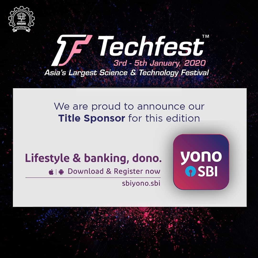 Techfest_IITB's tweet photo. Techfest, IIT Bombay is proud to announce @TheOfficialSBI as the title sponsor for the 23rd edition of Asia's Largest Science and Technology Festival: Techfest 2019-2020 | Da Vincian Spectacle!
#TitleSponsor #SBI #YONO #Techfest2020 #DaVincianSpectacle #Techfest https://t.co/HLyYxaM0Ov