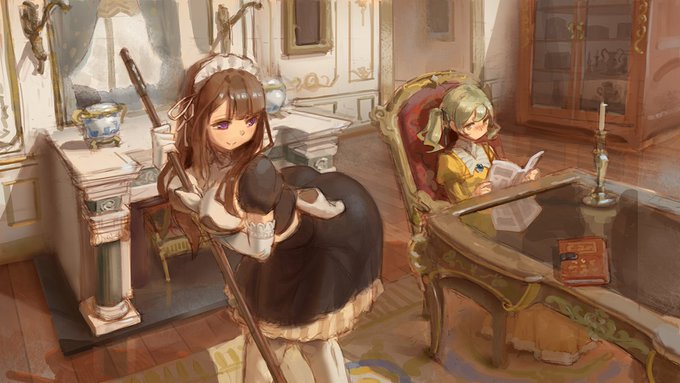 さりげなくお嬢様にお尻を見せつけて、昨日のことを思い出させてからかういたずらメイドさん 