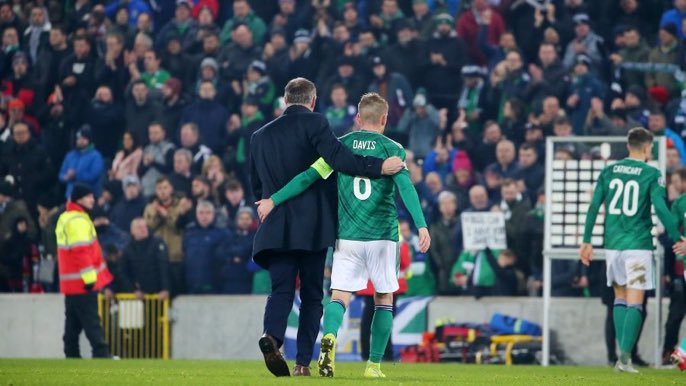 G_Porter1's tweet photo. Some day,  Michael O'Neill will no longer be our Manager and @StevenDavis8 will no longer be our Captain. Words cant describe what they have done for Football in Northern Ireland over the past decade. Inspiring the next generation. Iconic. Always Humble. I'm Emotional #GAWA https://t.co/4PY9xXmEaq