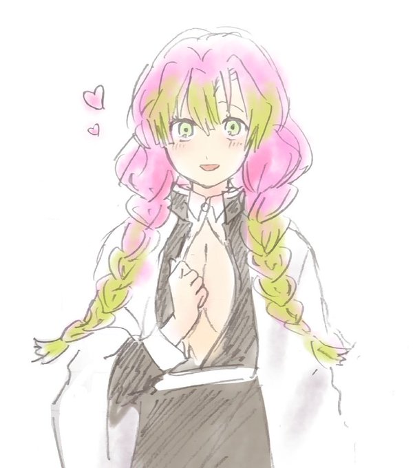 720riさんがTwitterに投稿した甘露寺蜜璃(鬼滅の刃)のイラスト。