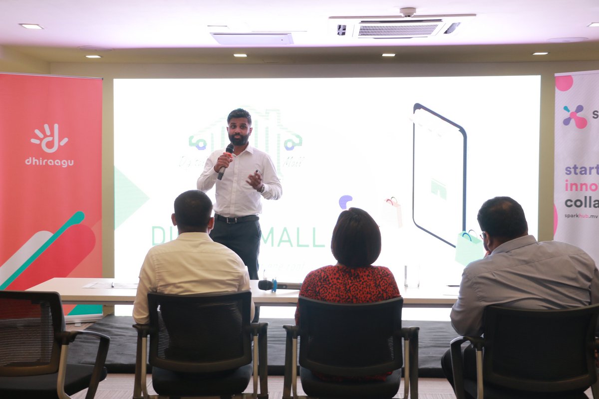 swmaldives's tweet photo. We have Digital Mall MV pitching their idea, which is aiming to be a nationwide Social Media platform to connect consumers and online retailers.

@Dhiraagu @SparkHub #SWMaldives https://t.co/VHcCAidM3M