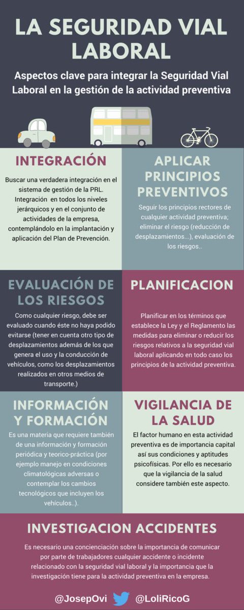 LoliRicoG's tweet image. Aspectos clave para integrar la seguridad vial en la empresa
#SeguridadVial
#SeguridadVialLaboral #RoadSafety #WDoR2019 #LifeIsNotACarPart #PRL #SST