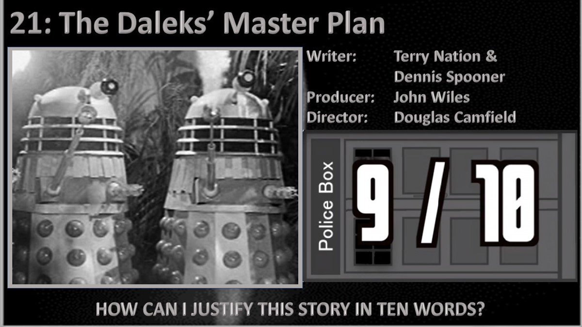 ConnorJAdkins's tweet photo. The Daleks' Master Plan #TheLongOne https://t.co/pmRFbrfqPh