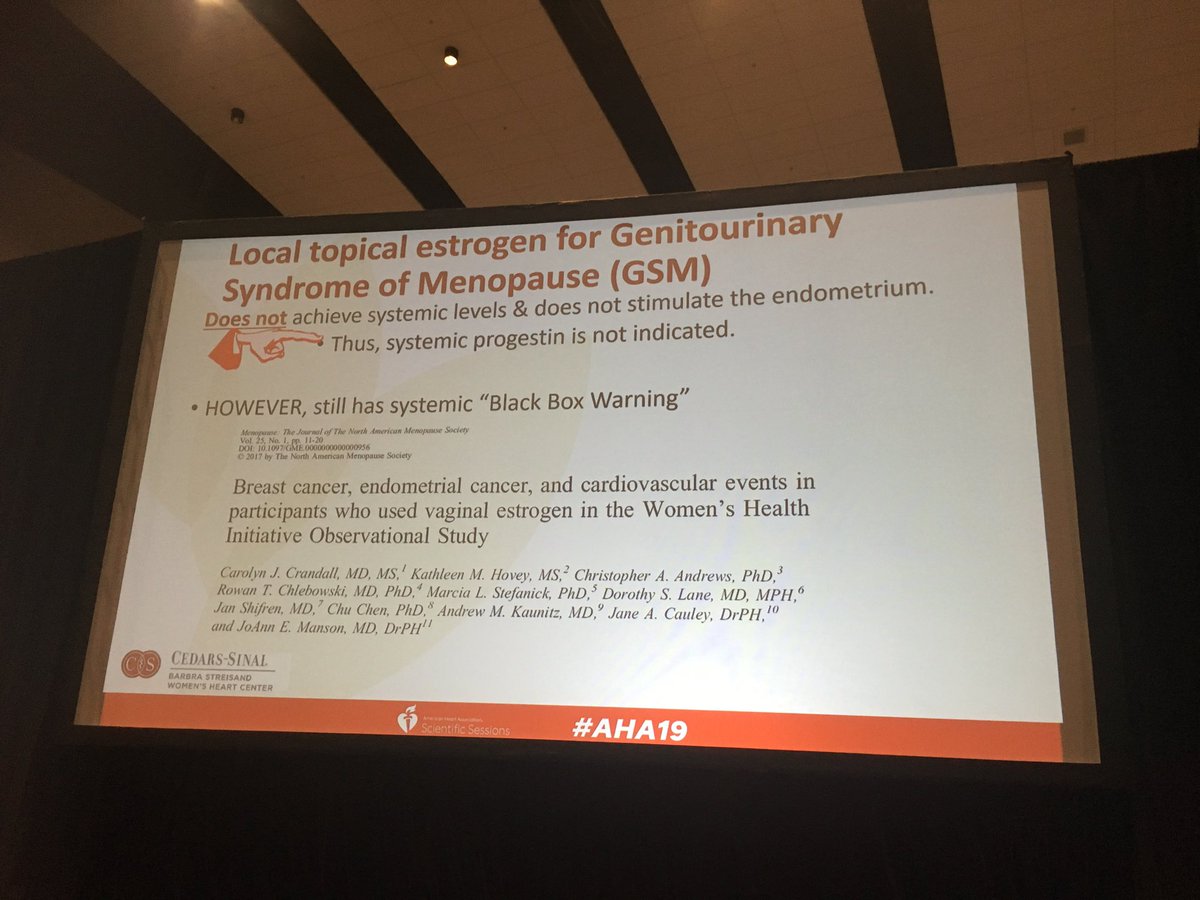 marysia_tweet's tweet photo. #AHA19 hormone therapy considerations  presented by @cshufeltMD  #aha19 @EugeniaGianos @SharonneHayes @GarimaVSharmaMD @aloboMD https://t.co/AwiuA0I3RV