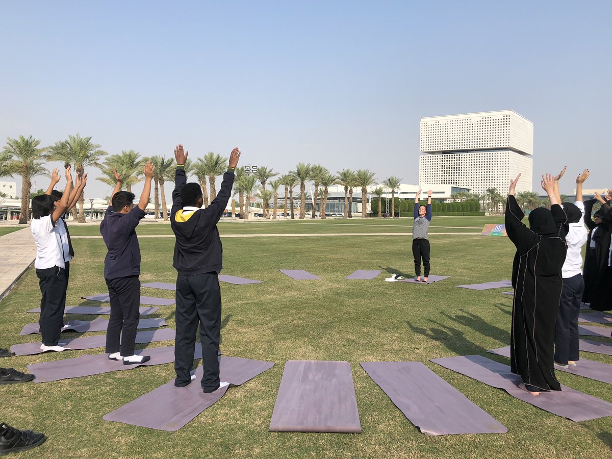 CarineAllaf's tweet photo. #DohaLearningDays kicks off for @QFIntl with virtual exchange workshops and Arabic yoga! Thanks to today’s participants! Looking forward to more workshops tomorrow! https://t.co/6766FGtc8r