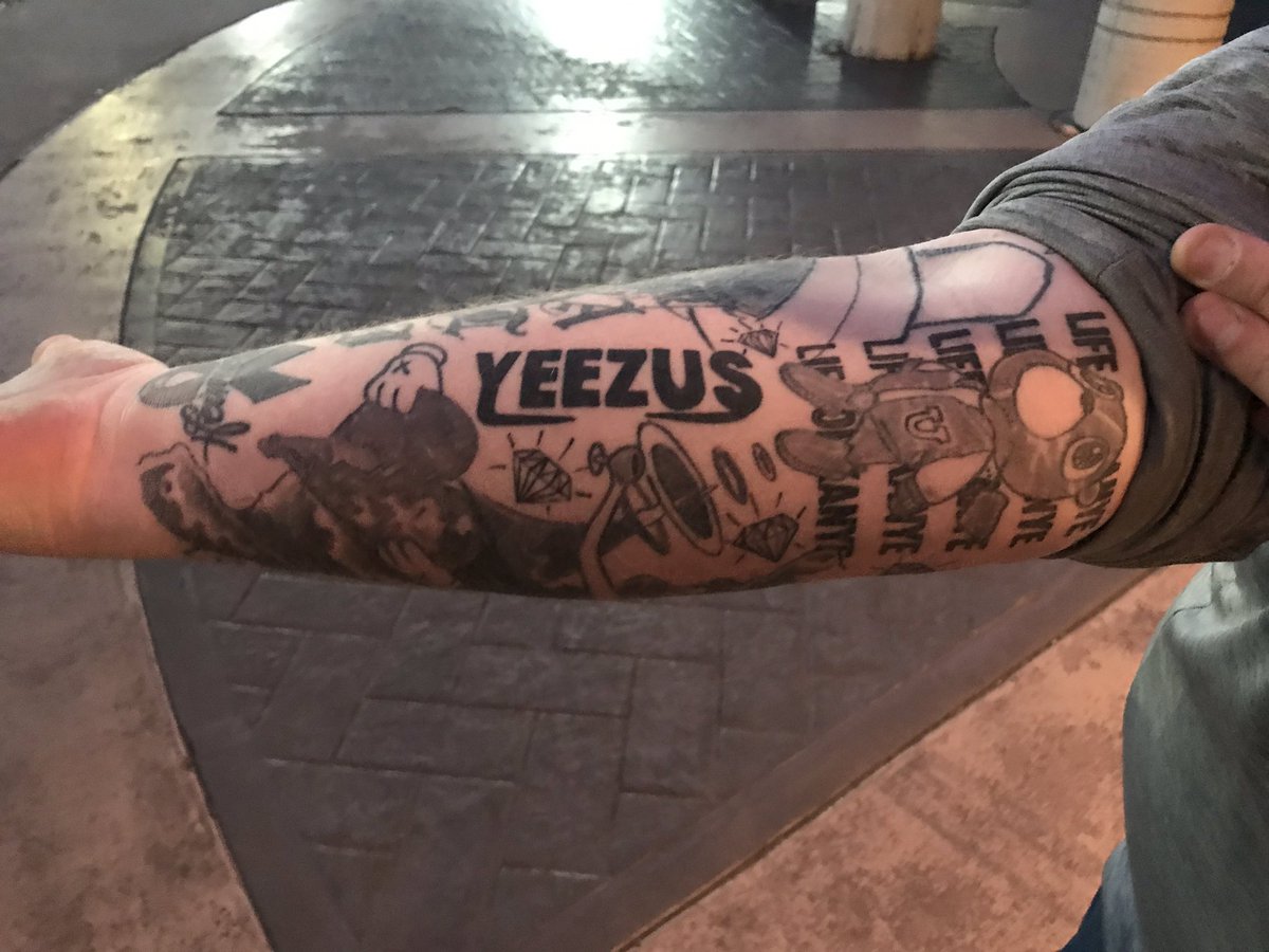 prompthunt pete Davidson with a full back tattoo of Kanye west