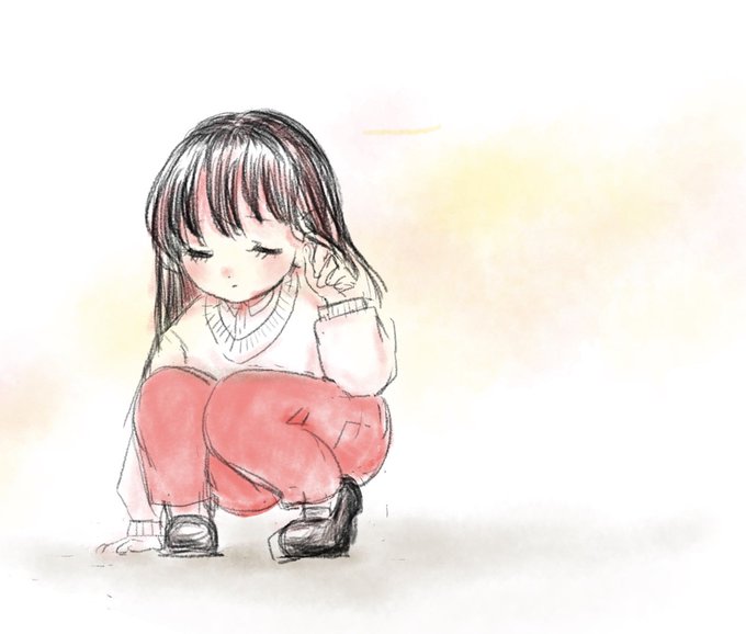 しゃがむのtwitterイラスト検索結果