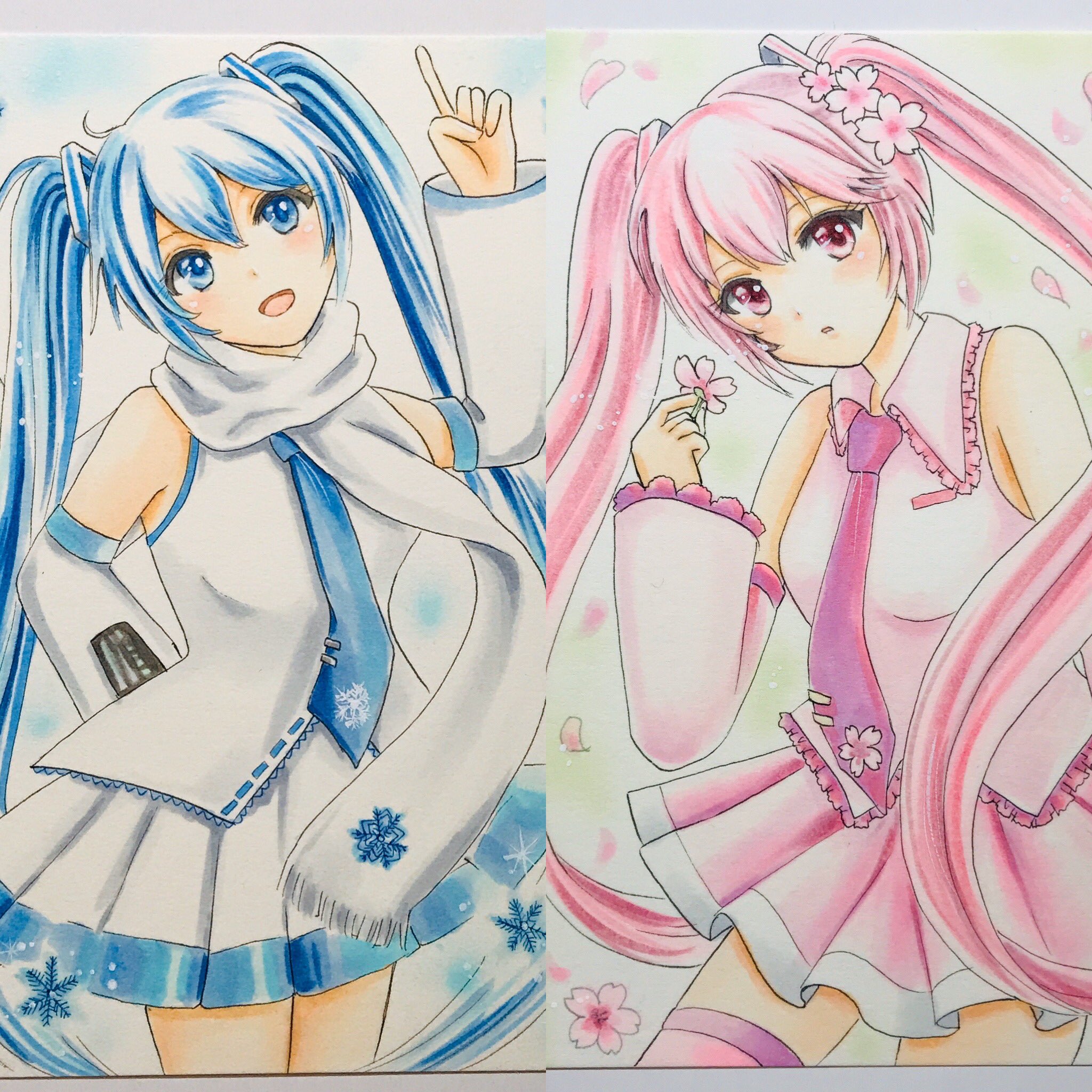 限定価格セール 手描きイラスト 桜ミク 初音ミク アート 写真 Frameworkcommunication Com