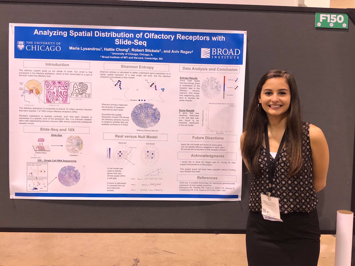 helenasaurus's tweet photo. So proud of my sister Maria @mariacakes on winning a best poster award at #ABRCMS2019 for her research at the Broad Institute. Congratulations, Maria! #womeninSTEM #futurephysicianscientist #FutureBuckeye? πβ€οΈ https://t.co/BIdVHo3ORU