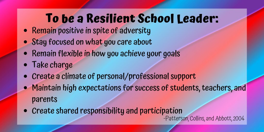 PrincipalJ's tweet photo. I love this list of reminders to be a resilient leader! 
#ResilientLeaders https://t.co/y6efGopAbo