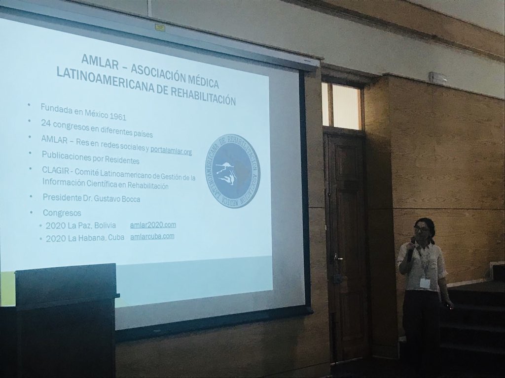FisiatriaUchile's tweet photo. El viernes en Congreso de Residentes, nuestra becada y embajadora internacional Constanza Leal @conitangerine expuso sobre AMLAR e ISPMR https://t.co/X5i8WhMfHX