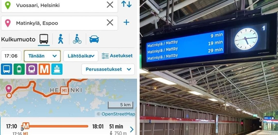 Enpä ole ennen nähnyt, että #Reittiopas antaa väärän lähtöajan! <a href="/HSL_HRT/">HSL</a>