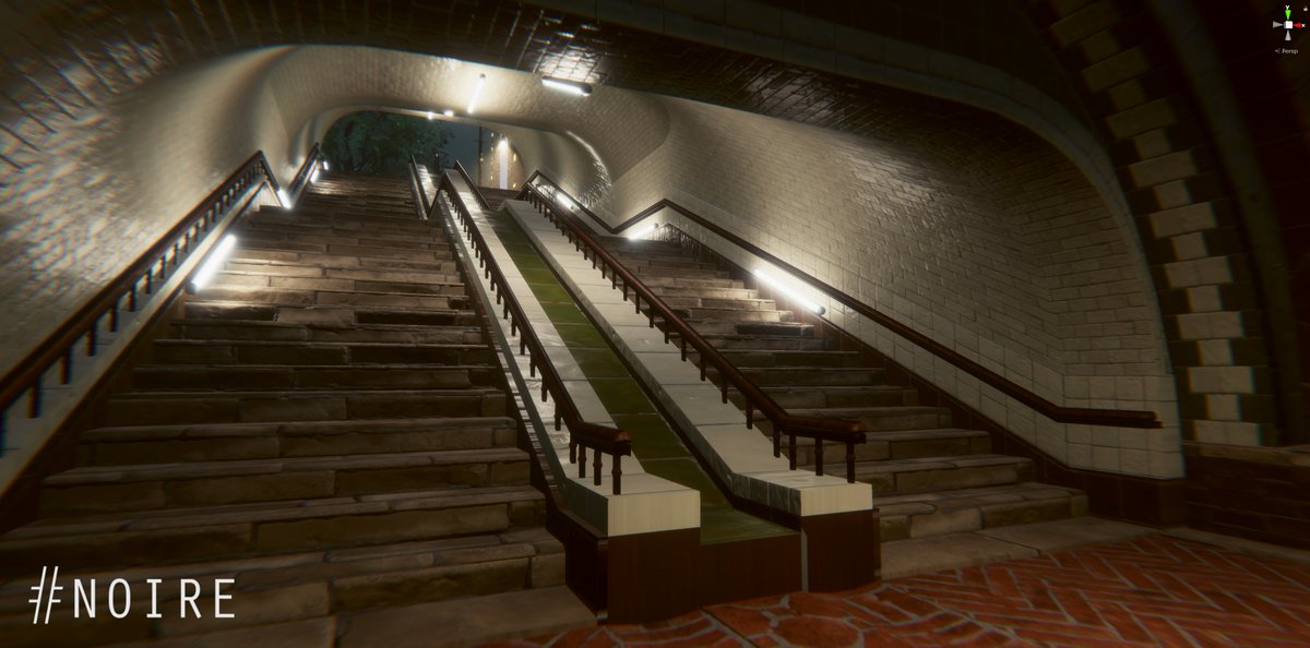 BinaryImpactG's tweet photo. Interior shot of a subwaystation in #noiregame final picture of our jam this weekend. 
#indiegame #gamedev #hdrp #madewithunity https://t.co/d0lsv1jTIw