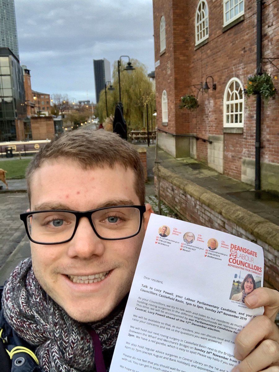 Marcus Johns (@CllrMarcus) on Twitter photo 2019-11-17 18:29:30 Been delivering letters to residents in Castlefield today to let them know about our street stall in Castlefield Basin next Sunday 1pm - 3pm with @LucyMPowell Been delivering letters to residents in Castlefield today to let them know about our street stall in Castlefield Basin next Sunday 1pm - 3pm with @LucyMPowell