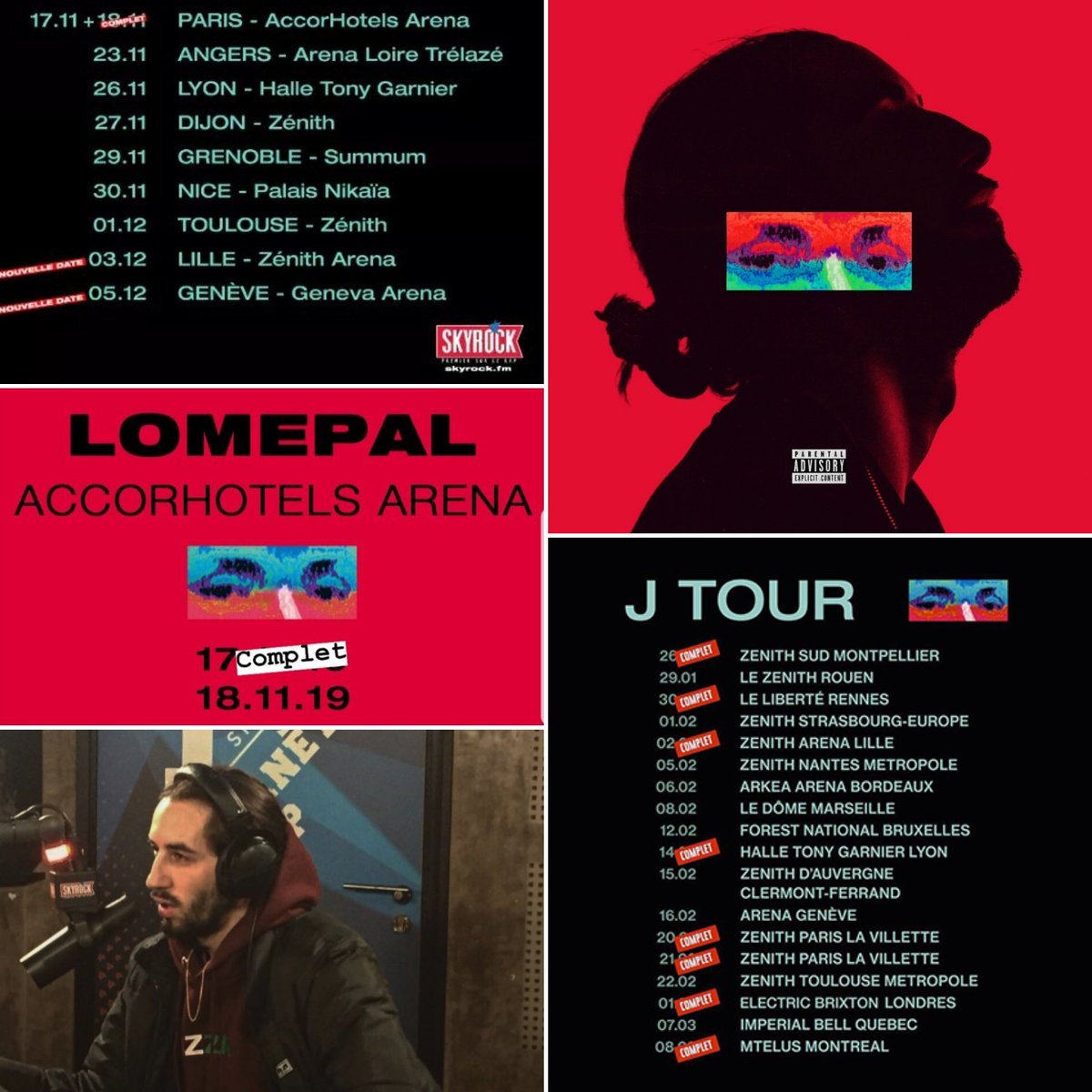 SkyrockFM's tweet photo. Ce soir le #JTour de @levraiLomepal affiche #Complet à l'@AccorH_Arena Paris..! #ConcertSkyrock https://t.co/45zzxVo45y