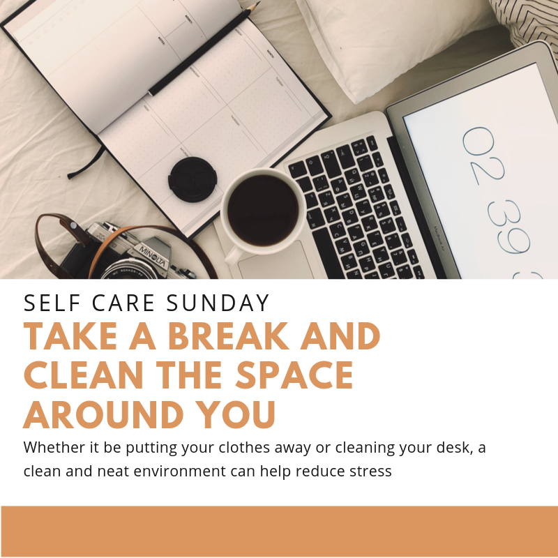 sarp_bu's tweet photo. SELF-CARE
---- Take a break from studying and clean the space around you. Whether it be putting your clothes away or cleaning your desk, a clean and neat working environment can help reduce stress https://t.co/AMJnIR6zBN