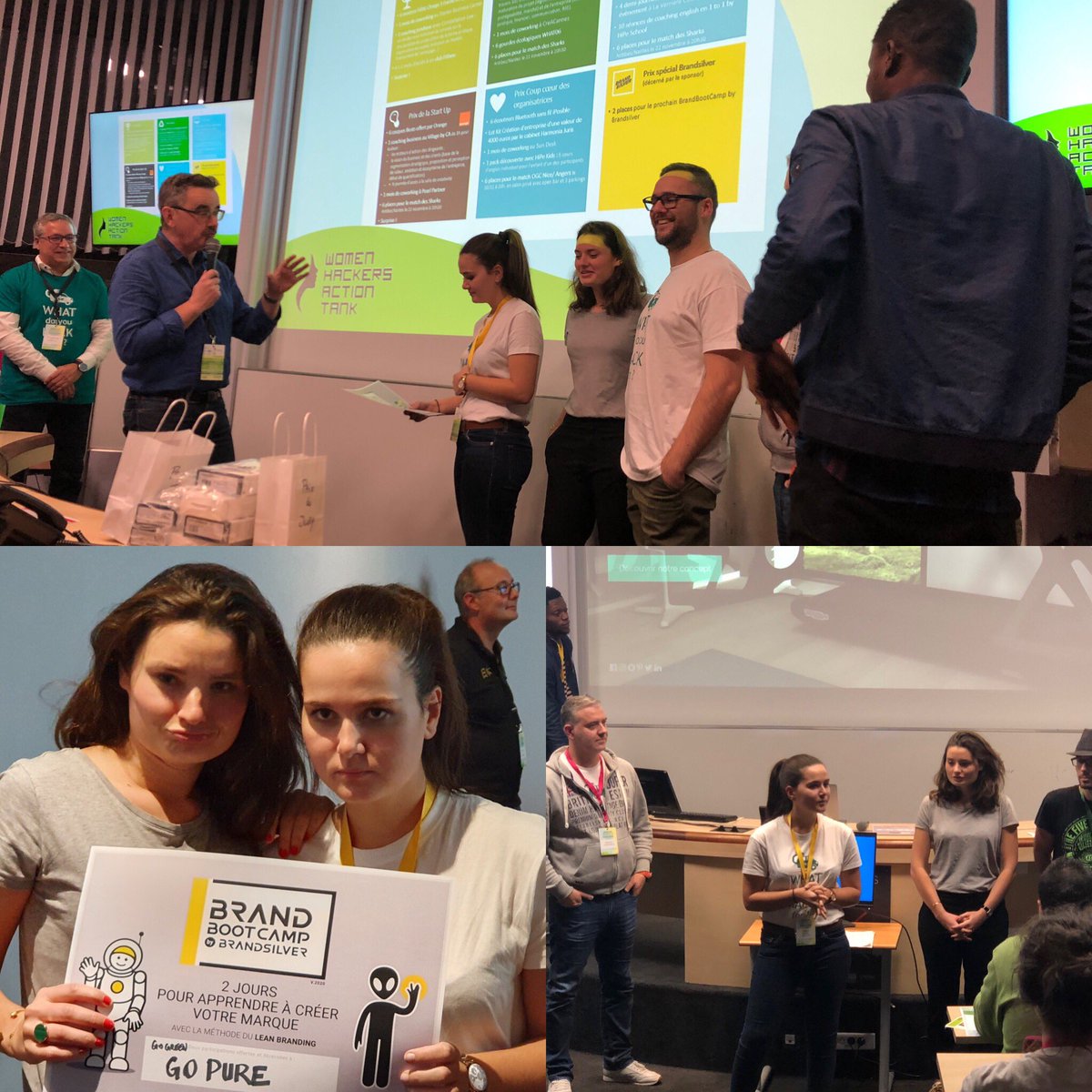 GuillonValerie's tweet photo. Merci à @SKEMA_BS d’avoir accueilli le #HackGreen19. @SKEMA_PGE bien représenté par @roxanecadis AliceAndré et leur équipe qui ont gagné le prix spécial @BrandSilver_fr et le prix du jury avec leur projet PURE @D_BoissinSKEMA #RSE https://t.co/cVAHWwLjzR