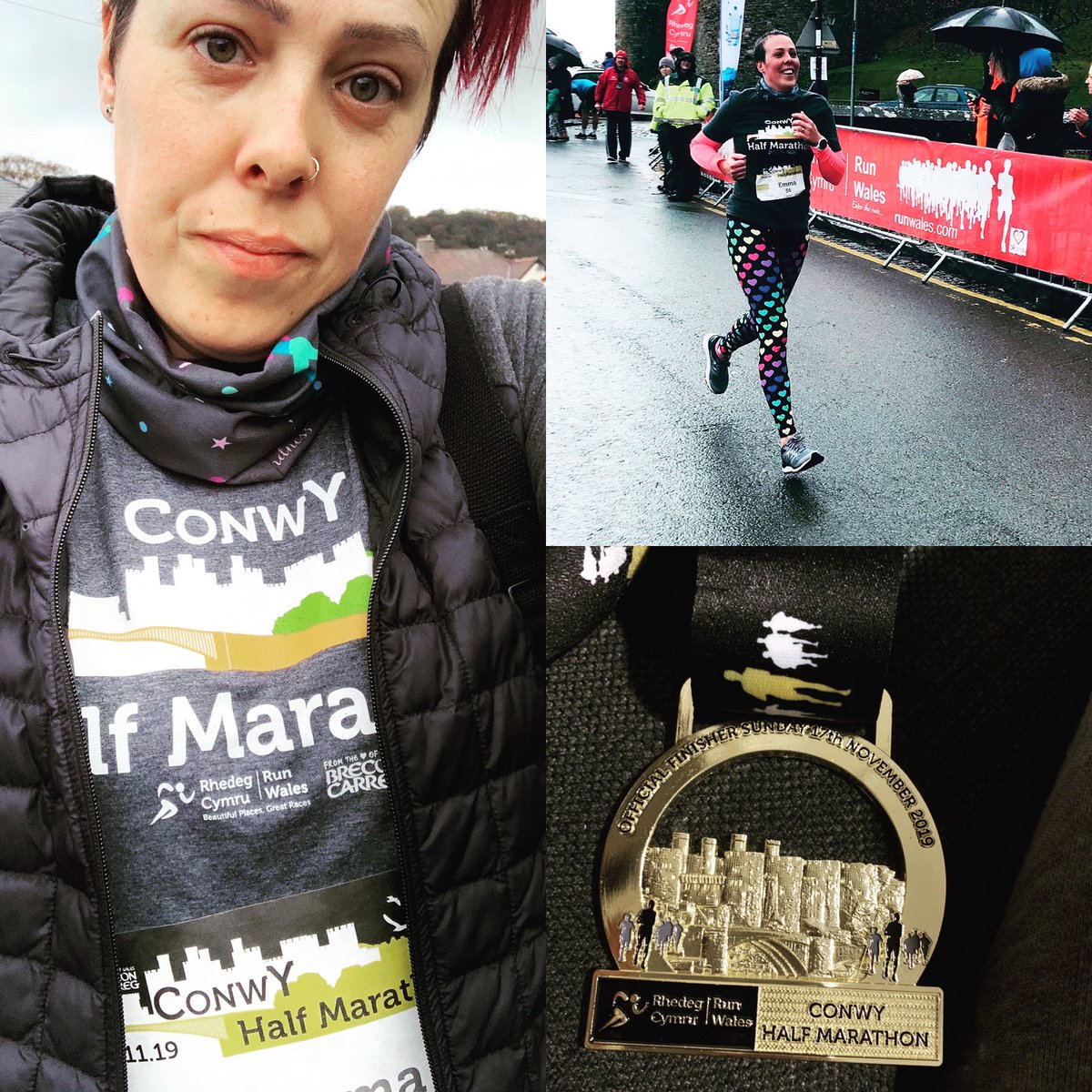 @conwyhalfmarathon for my 3rd year. Today was not about chasing that PB, but getting passed the anxiety and panic attacks and getting back out there! I went, I ran, I moaned, I hurt, I walked.... but I finished 💜