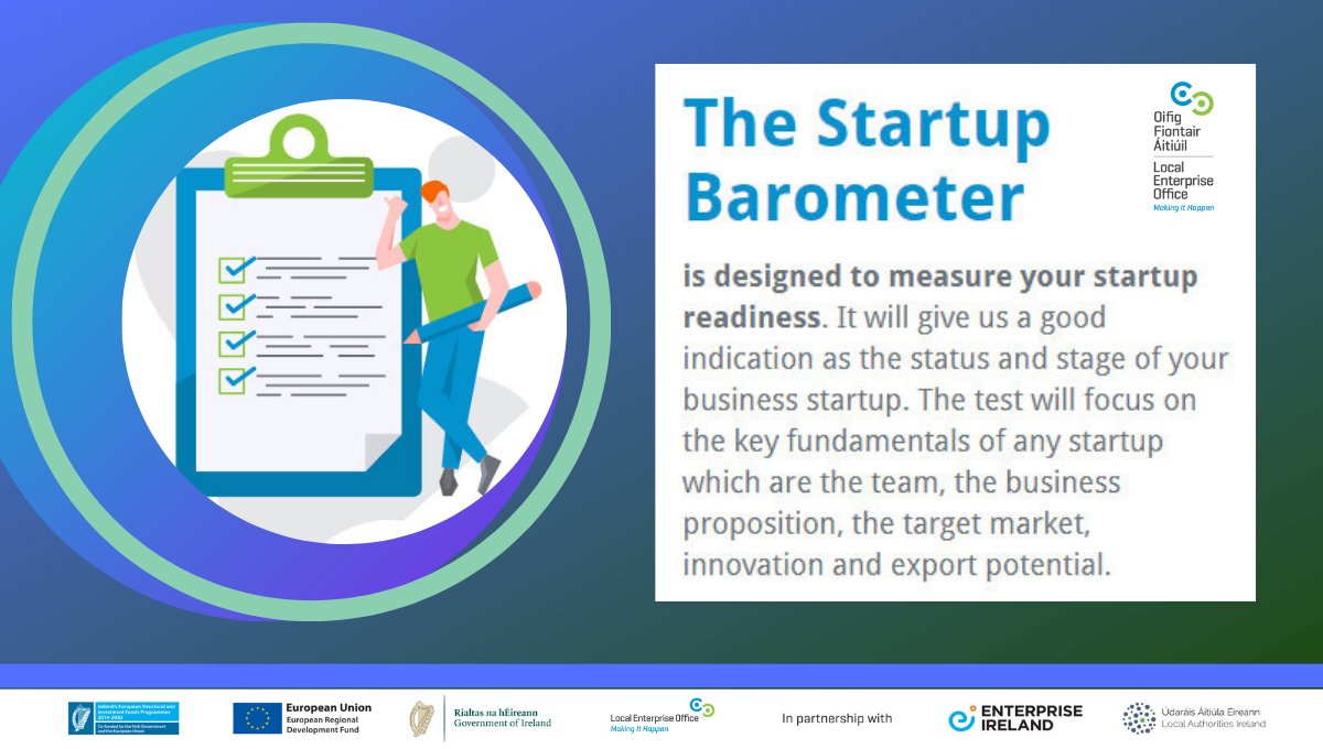 IBYE (@ibye_ie) on Twitter photo Do you know what stage your #StartUp business is at?
Take the STARTUP BAROMETER TEST now to get a good indication of your startup status and how we can assist in #MakingItHappen on the next steps on your business journey!
Find the test at localenterprise.ie/START
<a href="/Entirl/">Enterprise Ireland</a> Do you know what stage your #StartUp business is at?
Take the STARTUP BAROMETER TEST now to get a good indication of your startup status and how we can assist in #MakingItHappen on the next steps on your business journey!
Find the test at localenterprise.ie/START
<a href="/Entirl/">Enterprise Ireland</a>