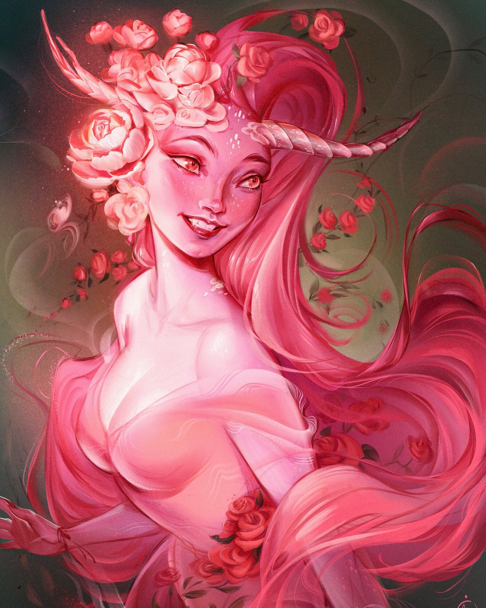 mioree_'s tweet image. Took a bit to post this. Maybe cos I was a bit insecure about it. But I polished it up more today &amp;amp; it’s time to let it be done 🤣 &amp;amp; avoid that temptation to forever work in it. 
When I started this I wanted simply to paint all in pink, pretty appropriate for #huevember2019
