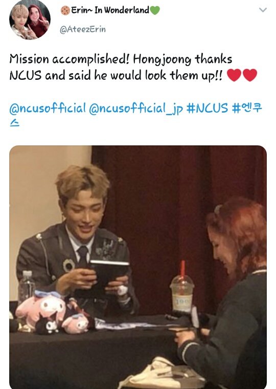  #NCUS Seungyong said he loves ATEEZ! Especially Hongjoong who he consider as a role model He also said ATEEZ is so carismatic. When OP asked him to do a dance cover he said it's too difficult.Cr. AteezErin @ATEEZofficial  #ATEEZ    #에이티즈  