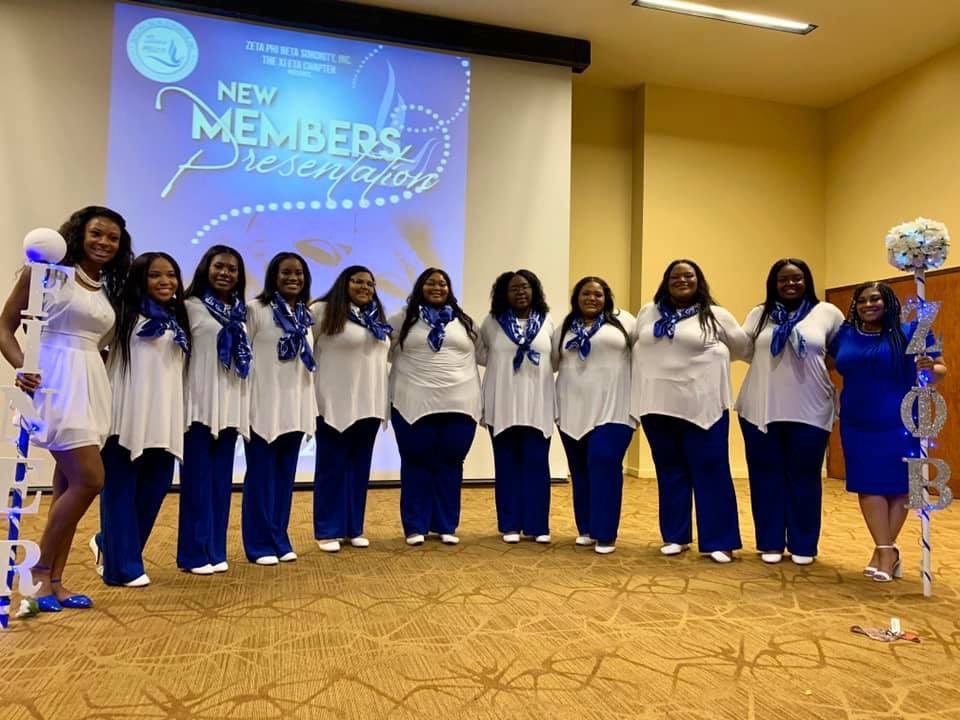 Vannahh1920's tweet photo. So honored and proud to say that my LS  @callmebb_23 and I welcomed 9 new members to the Xi Eta Chapter of Zeta Phi Beta Sorority, Inc. 💙 Welcome to Sisterhood Neos 💙🕊💙🕊💙🕊💙 https://t.co/XlwagP6bmg