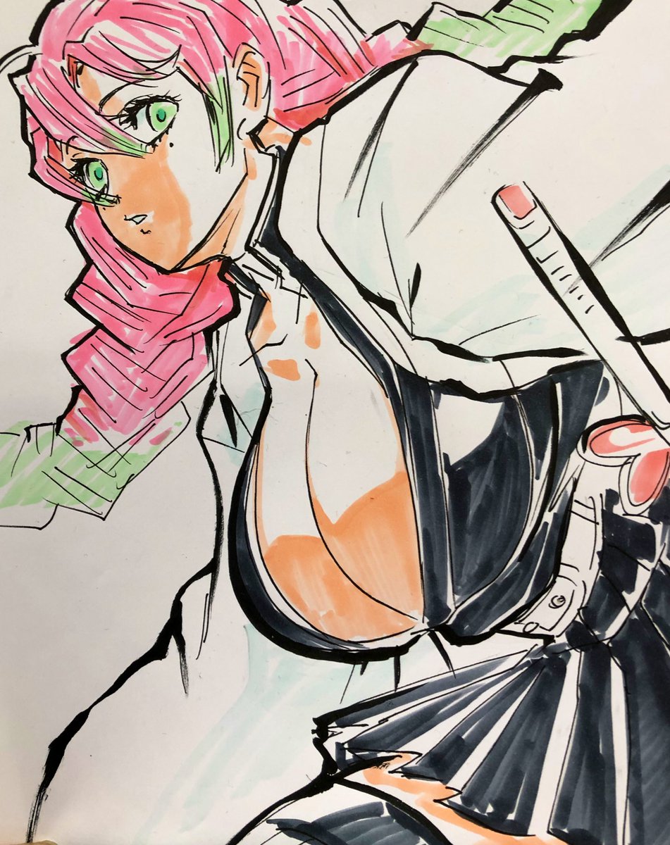 甘露寺蜜璃 「隙間で描いてみる 」|横田守 mamoru yokota 半死半生のイラスト