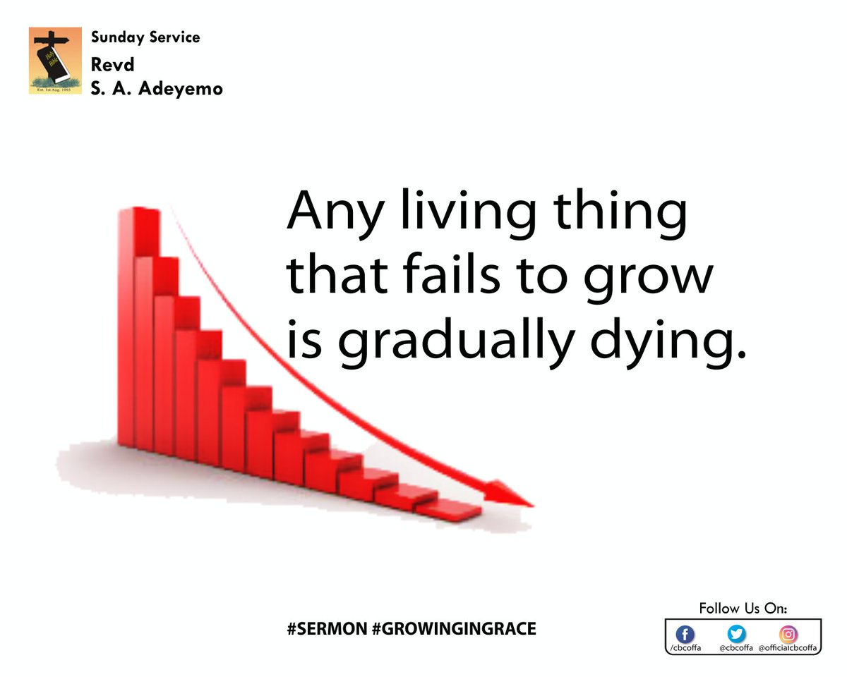cbcoffa's tweet photo. Any living thing that fails to grow is gradually dying.
#growingingrace https://t.co/KXJkch4nJJ