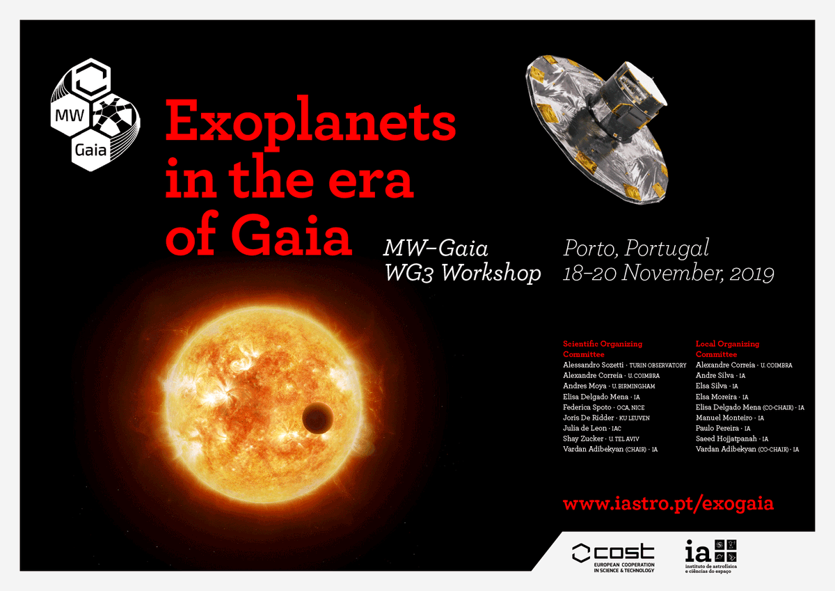 #exogaia19
Everything is ready for the " Exoplanets in the era of Gaia" workshop starting tomorrow in Porto.