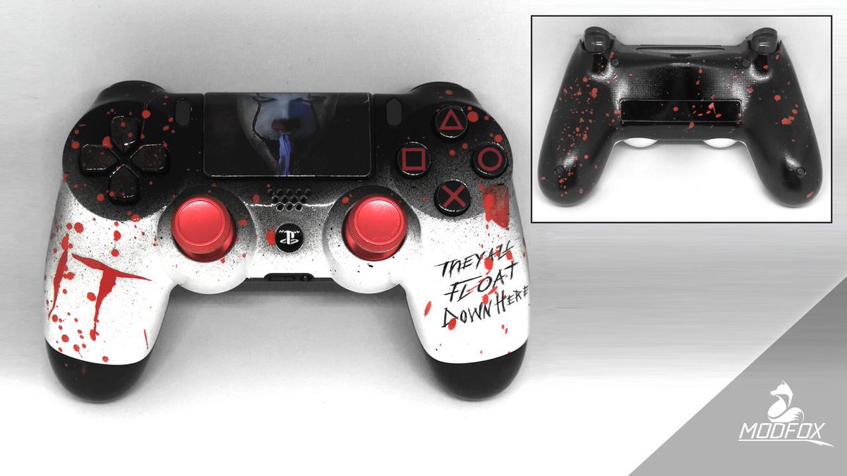 ModFoxShop's tweet photo. IT-Style! 🎮🦊
https://t.co/ukFuU3PHP5
#modding #ps4 #ps4controller #controllermodding #custom #gaming #gamer #cover #diy #playstation #zocken #design #zocker #progamer #unique #scufmod #scufumbau #it #horror #splatter #cod #nfs #clown #xbox https://t.co/eTSkGJ8Y1T