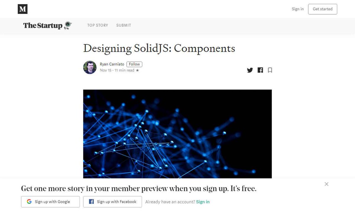 Devcide1's tweet image. Designing SolidJS: Components
#solid #code #mycomponent #context #components #development
via @medium
☛ amp.gs/sytC