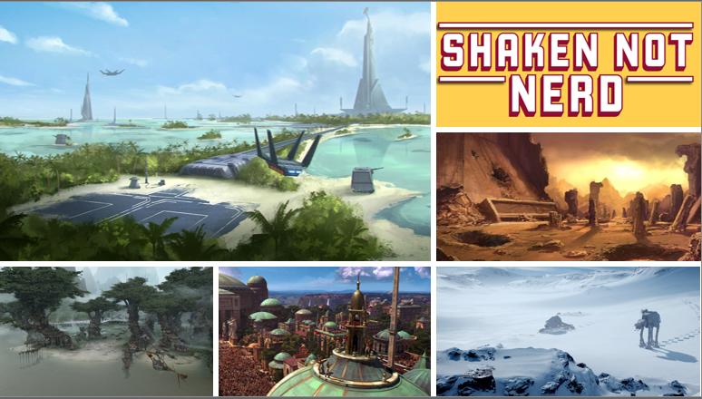 ShakenNotNerd's tweet photo. this weeks episode we chat Holiday destinations in the #StarWars Universe! Tom has an haunting idea for a holiday, while i (Dudi) stand by my choice!! #Hoth #Kashyyyk #Naboo #Korriban #Moraband #Scarif 

https://t.co/u5viA2zSX1 https://t.co/w5EEvf3R0a