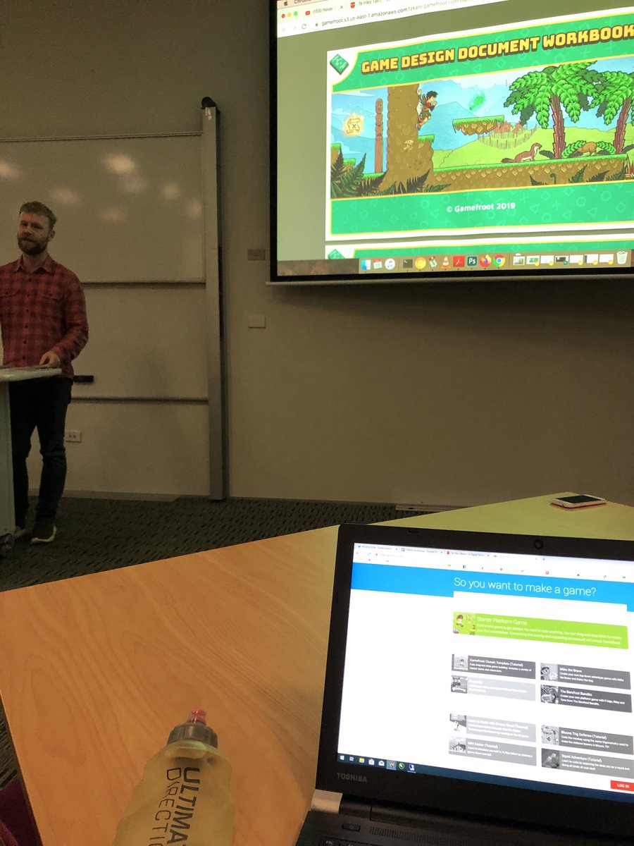 Making indigenous games using <a href="/gamefroot/">Gamefroot</a>. Looks awesome, and a great way to integrate an Aotearoa context. #CS4HS_VUW