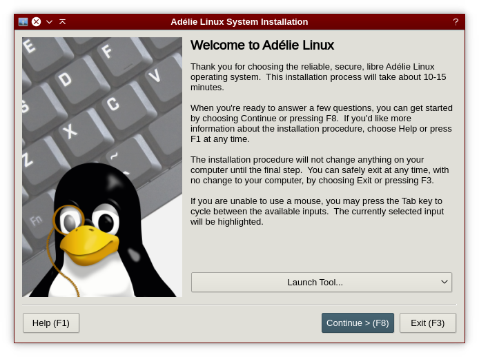AdelieLinux's tweet image. Follow along with us as we implement our graphical installation system, Project Horizon, over the next few weeks!
We'll be posting highlights, including screenshots, during dev. We'll also be posting calls for testing. #Linux #FOSS #FreeSoftware #OpenSource #LibreSoftware