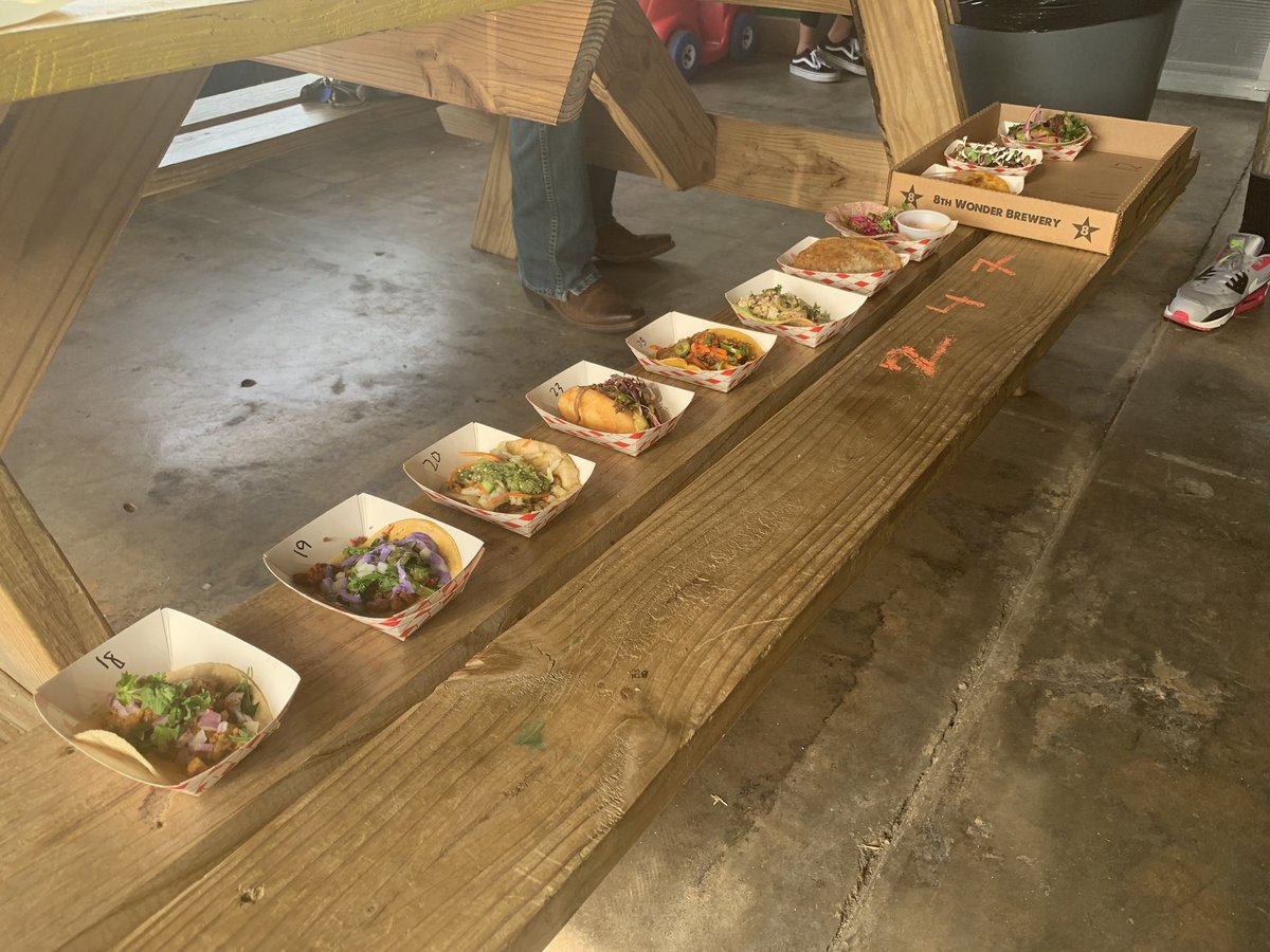 miyashay's tweet image. We came, we tasted, we tired. Just 26 of the most creative tacos in Houston, all bathed in some @8thWonderBrew, what’s not to love? #tacosunday #tacosforever #dietstartstomorrow