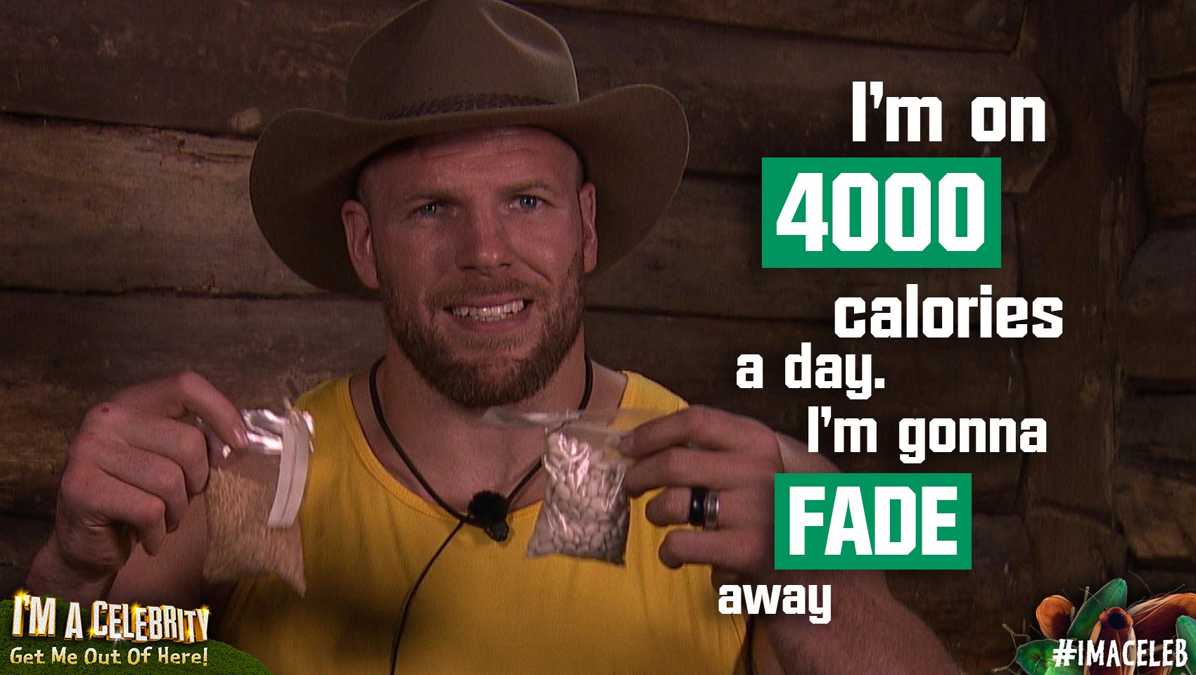 I'm A Celebrity... on X: The rice and beans diet is going to be a rough  ride for @jameshaskell! 😬 #ImACeleb t.co6gv78GUpR9  X