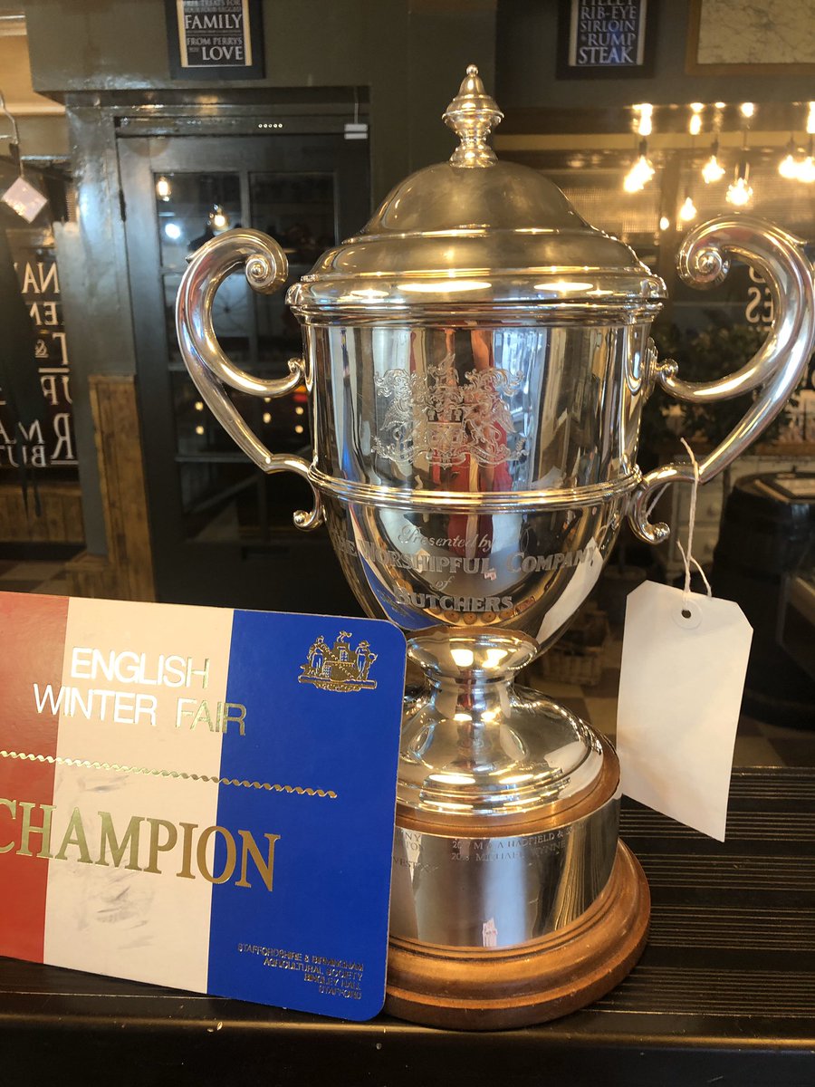 PerrysButcher's tweet photo. Proper proper pleased with today’s award haul! First Champion for our Saddle of Lamb and 7🥇Awards for our Sausages and Pies! Plus 6🥈and a 🥉@Engwinterfair @Sotlive @StaffsNews #backbritishfarming #Staffordshire #Eccleshall https://t.co/lNyQIqTS9d