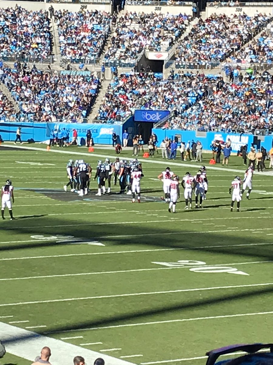 This game is not too pretty, but at least there’s <a href="/LukeKuechly/">Luke Kuechly</a> &amp; @run__cmc to look at. 💙🖤🏈 #KeepPounding #PanthersFans