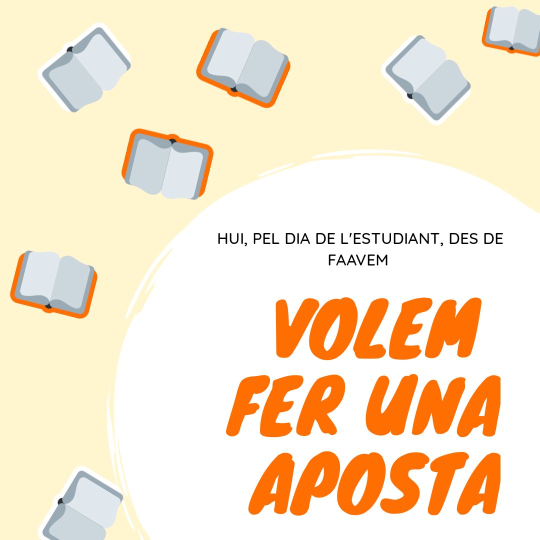 FAAVEM's tweet photo. Hui, dia de l'estudiant, volem recordar algunes de les propostes o posicionaments que defensem desde FAAVEM tot l'any, no a soles el #17NOW. Fem que el dia de l'estudiant siga tots els dies 📢💪🏼
📚 ⬇️⬇️⬇️⬇️⬇️ 📚 https://t.co/aKnLYax6uR