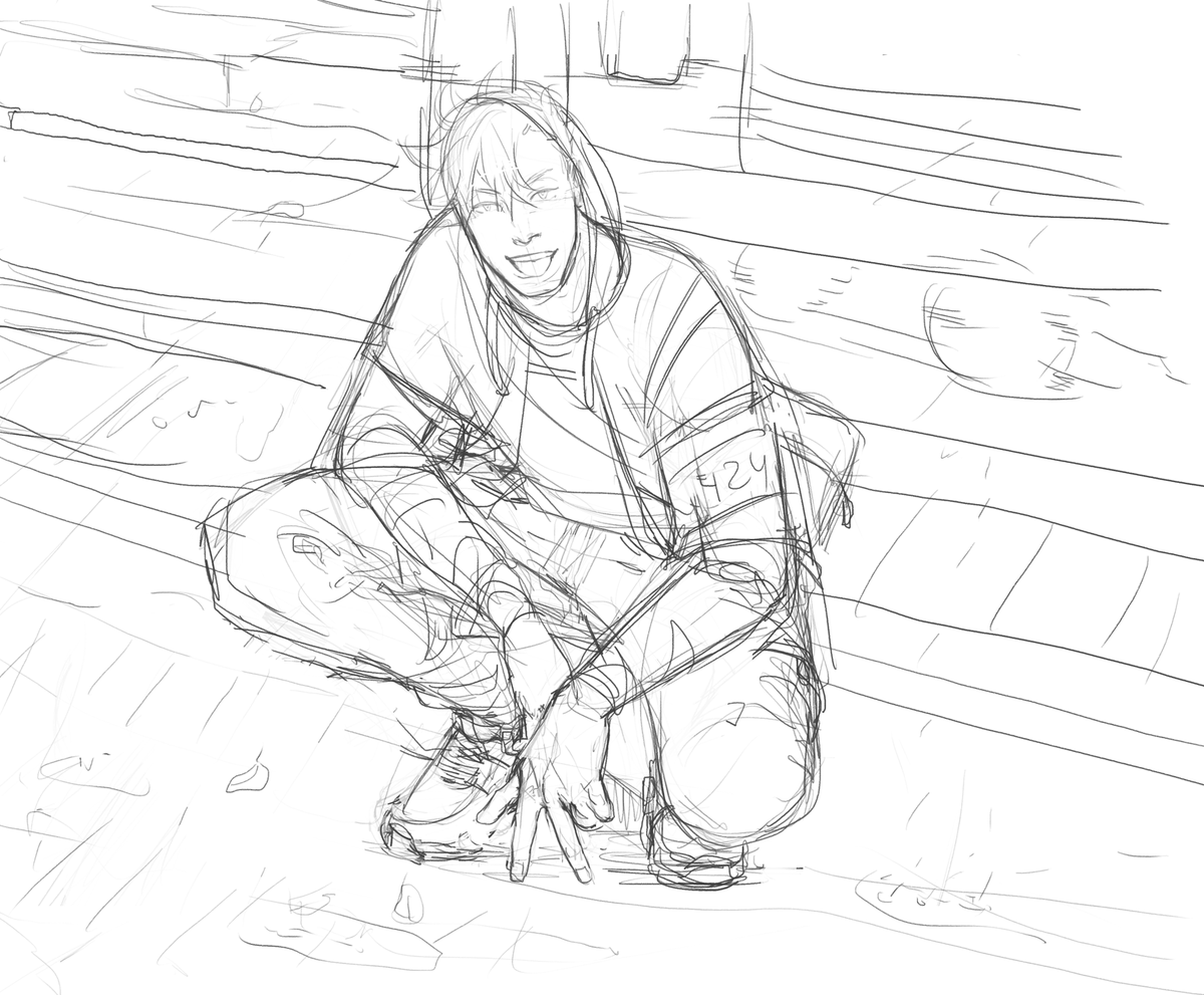 Wanted to draw sth bigger for Kuroo's bday but kinda wanted to end up adding a bg too this so now it'd take too long ? definitely wanna finish it tho! He prob urged Kenma to take a pic haha