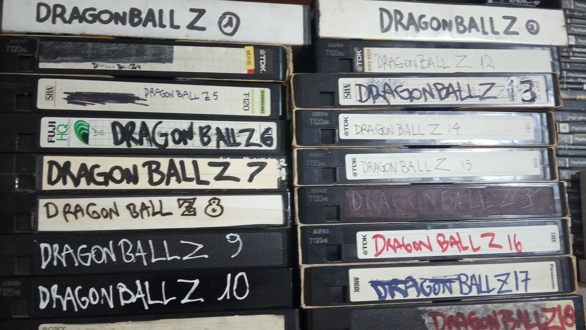 gonnartworks's tweet photo. Time to do some cleaning, and say good bye to old obsolete items from the past... Farewell old VHS archive... 😥 #vhs #oldvhs #vintage #anime #DragonBall #SaintSeiya https://t.co/1DLqYMXXav